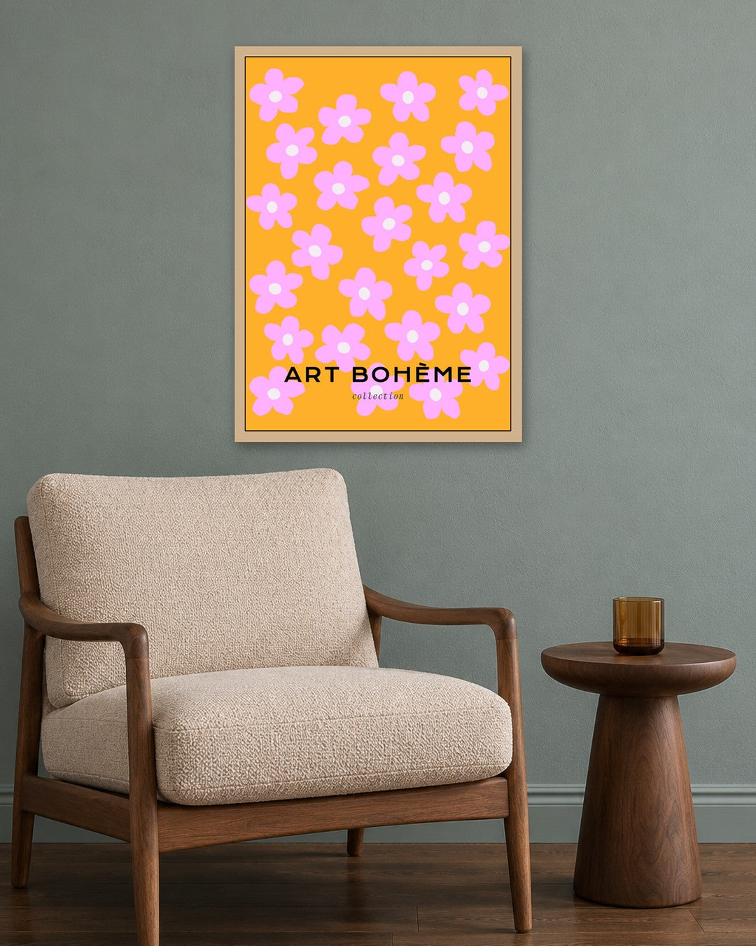 SENT Studio - Abstract Poster No. 25 - oak frame in a room