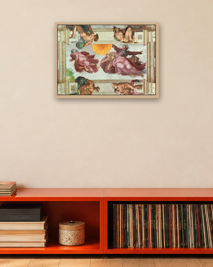 Michelangelo - Sistine Chapel Ceiling Detail - oak frame in a room