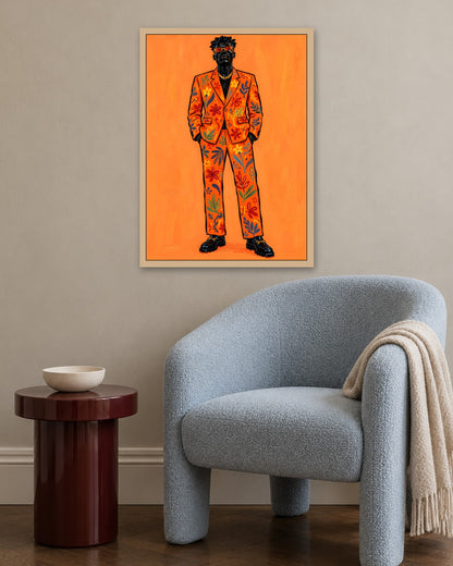 John Smart - Marigold Suit - oak frame in a room