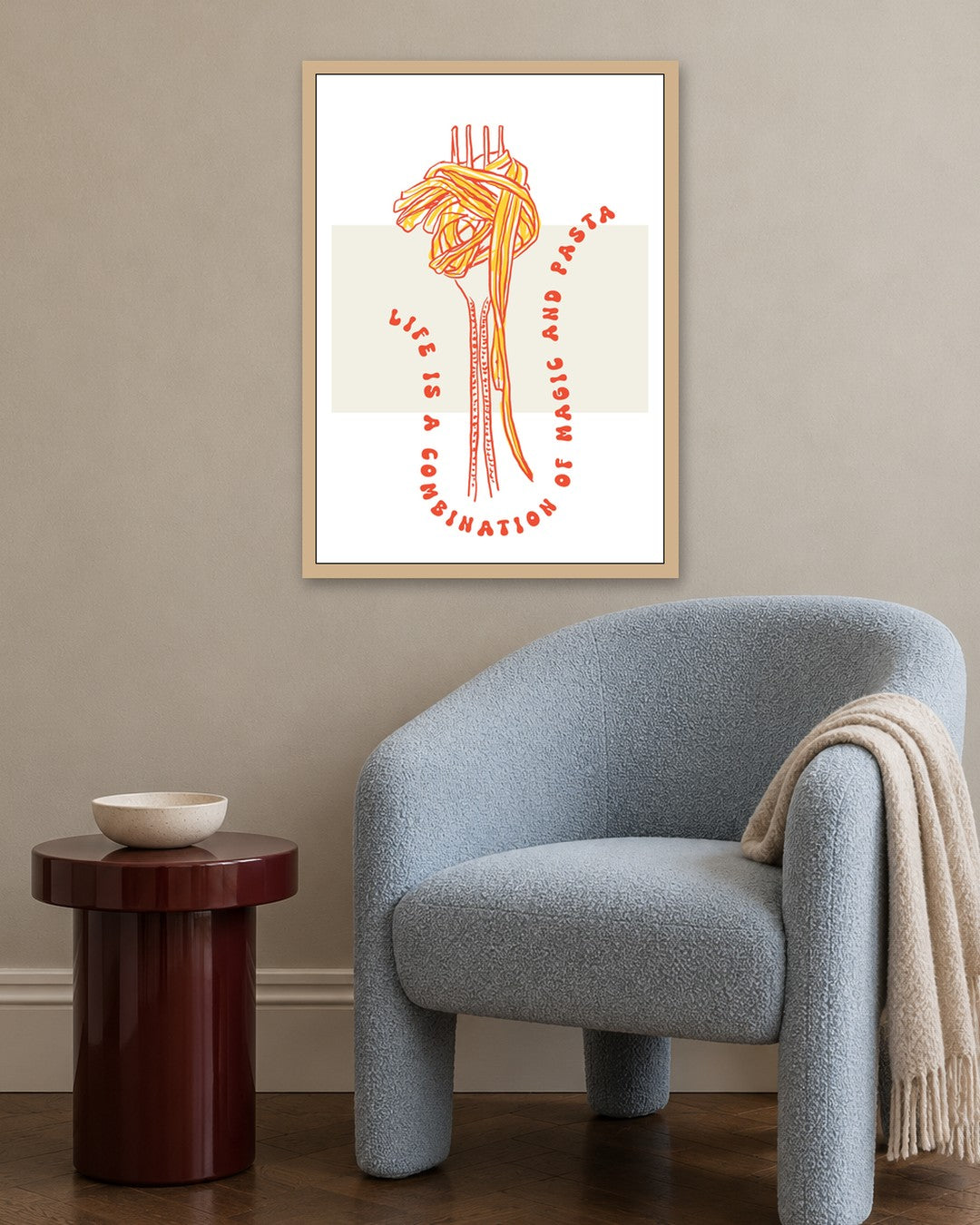 SENT Studio - Cravings Poster No. 31 - oak frame in a room