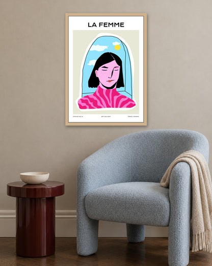 SENT Studio - Aesthetic Poster No. 16 - oak frame in a room