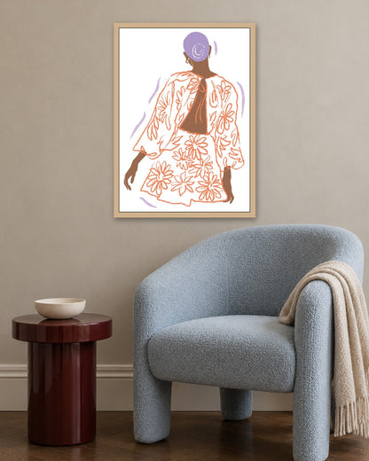 SENT Studio - Blooming Flowers Poster No. 55 - oak frame in a room