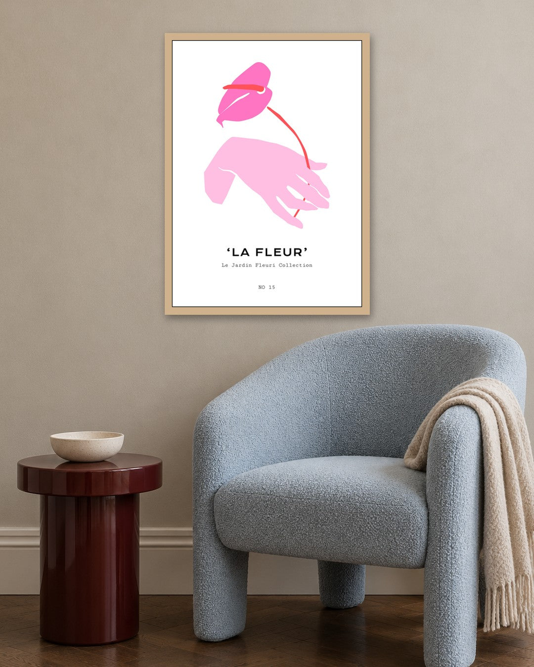 SENT Studio - Abstract Poster No. 36 - oak frame in a room