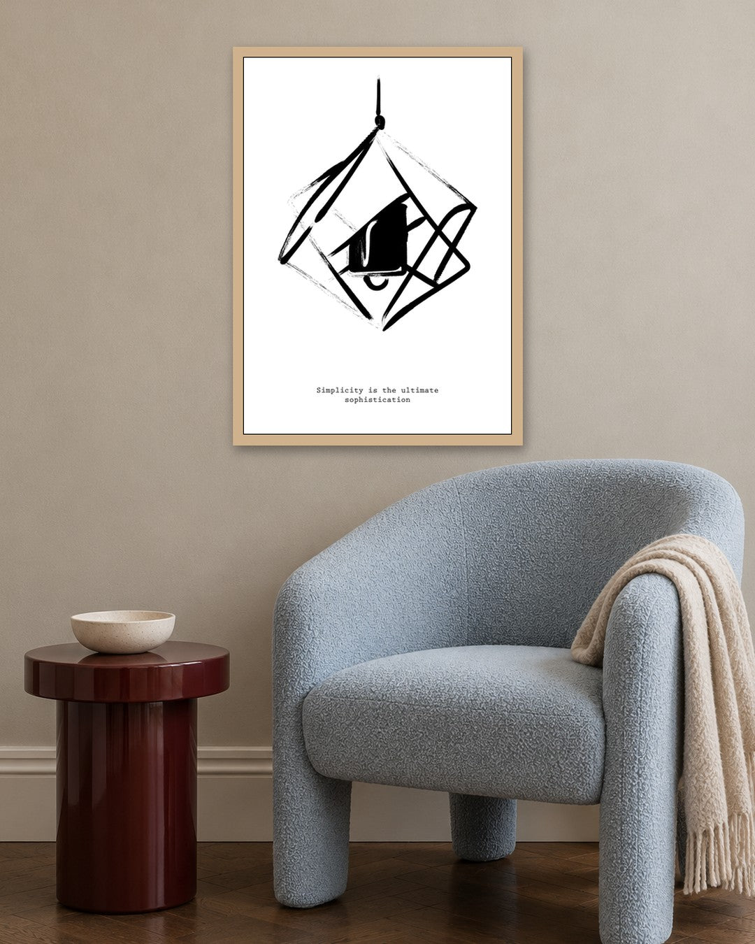 SENT Studio - Bohemian Poster No. 33 - oak frame in a room