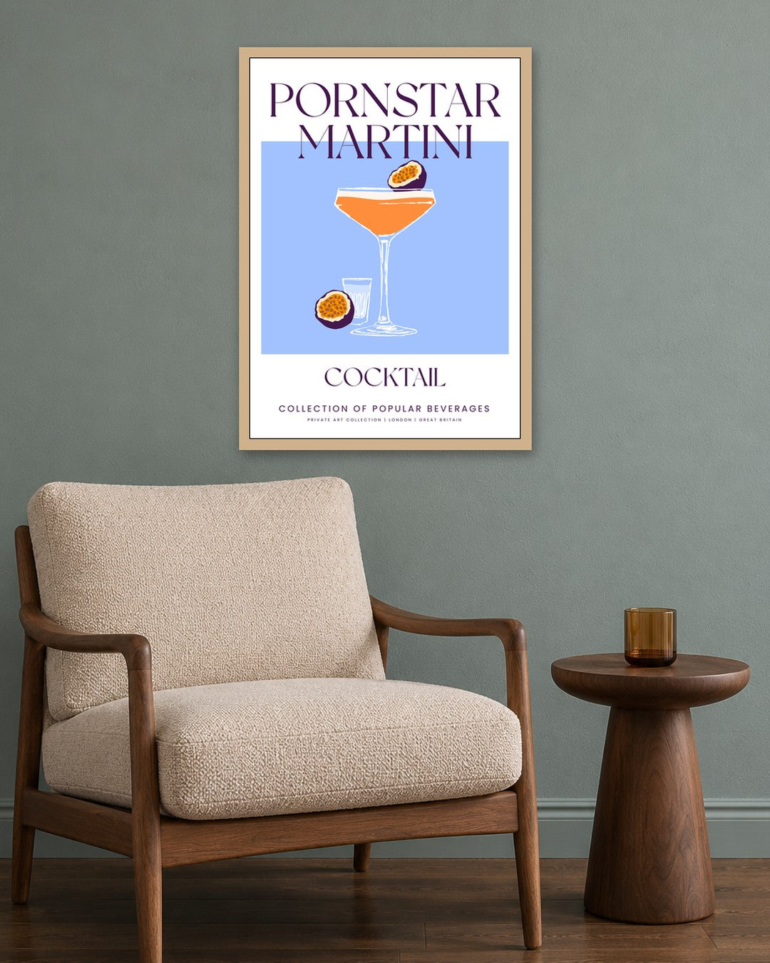 SENT Studio - Cocktail Poster No. 32 - oak frame in a room