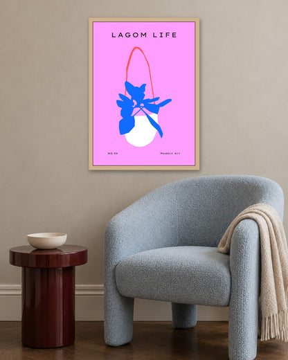 SENT Studio - Abstract Poster No. 54 - oak frame in a room