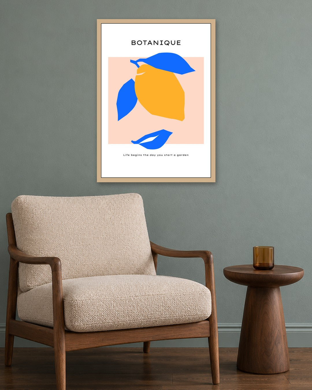 SENT Studio - Abstract Poster No. 27 - oak frame in a room