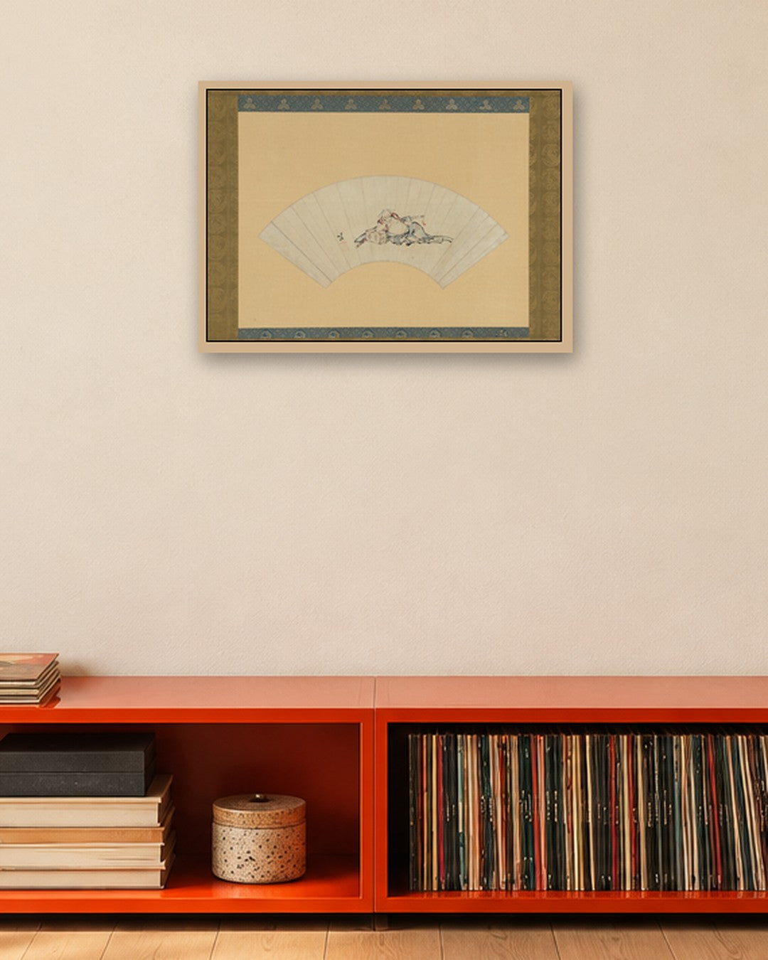 Katsushika Hokusai - Drunken Asaina - oak frame in a room