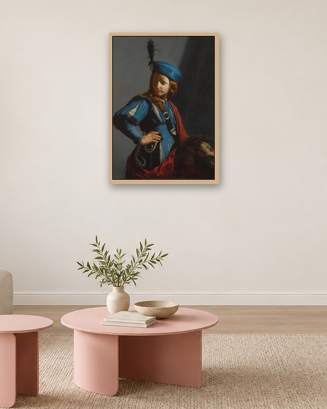 Renaissance Masters - Boy in a Blue Doublet - oak frame in a room