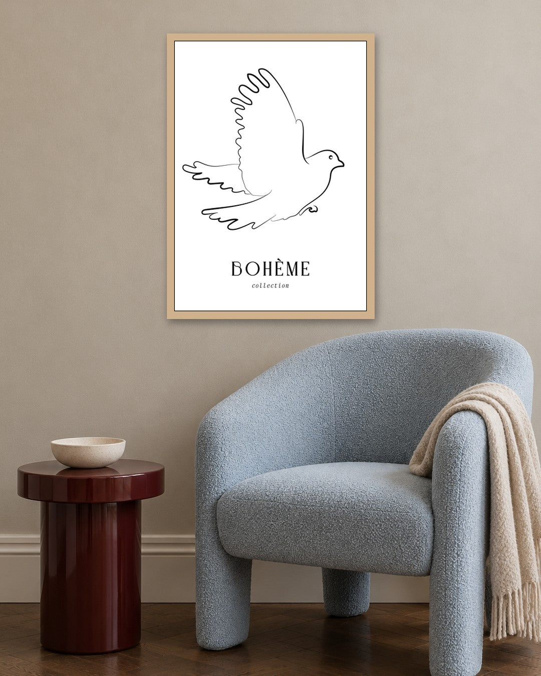 SENT Studio - Bohemian Poster No. 20 - oak frame in a room