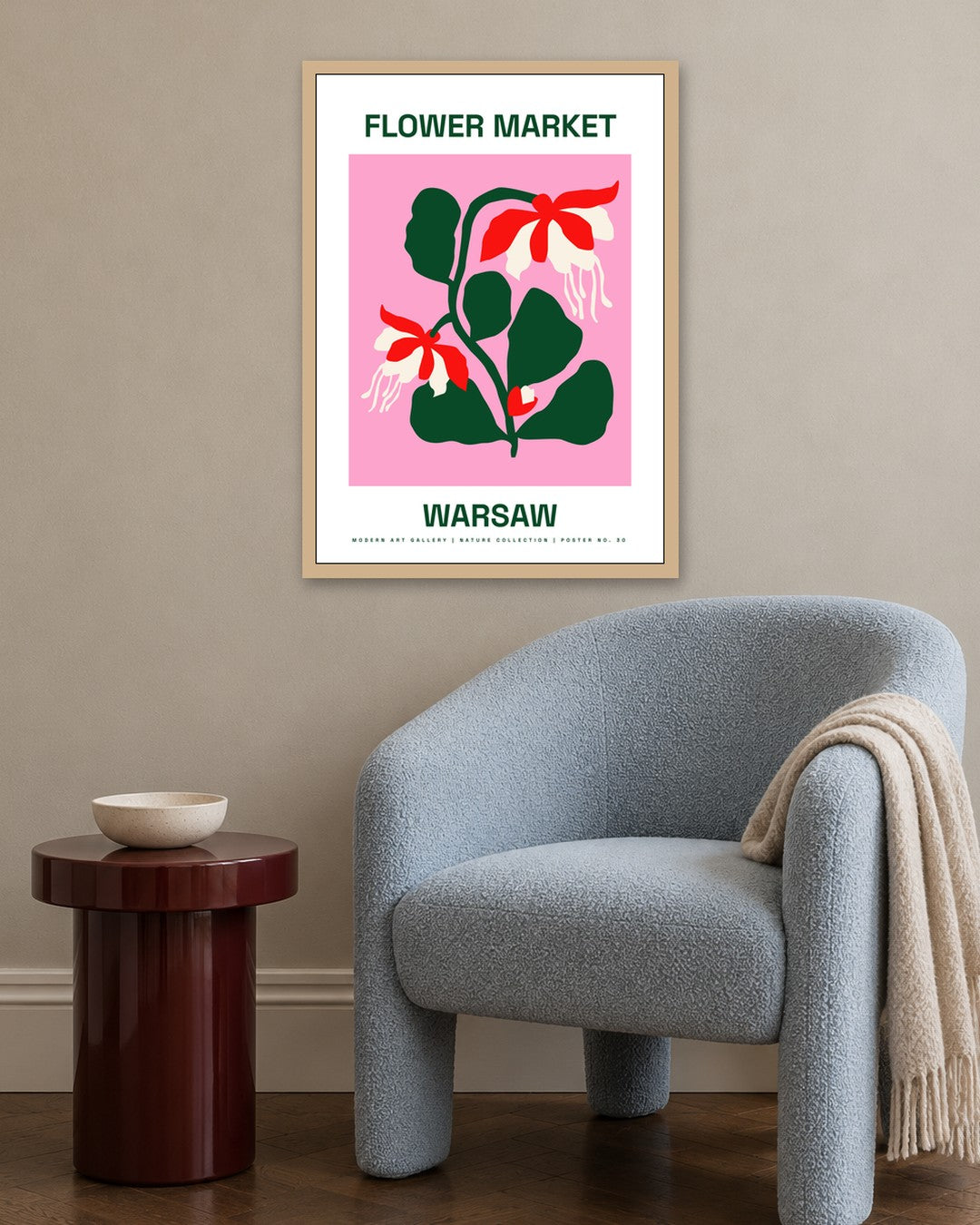 SENT Studio - Artistic Poster No. 30 - oak frame in a room