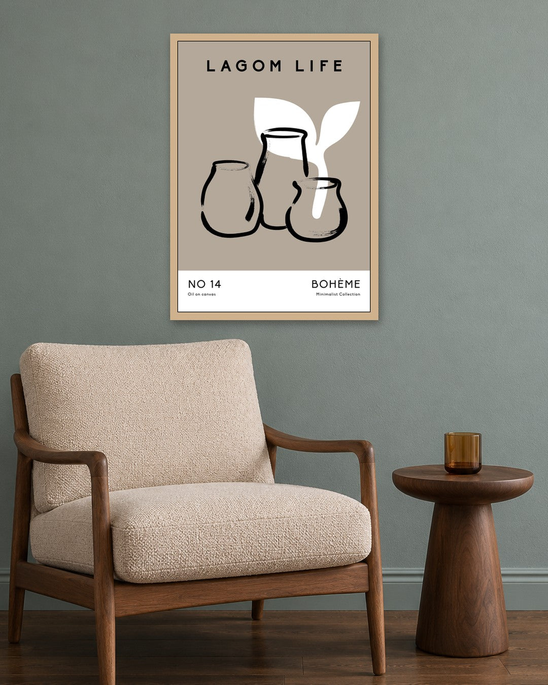 SENT Studio - Bohemian Poster No. 94 - oak frame in a room