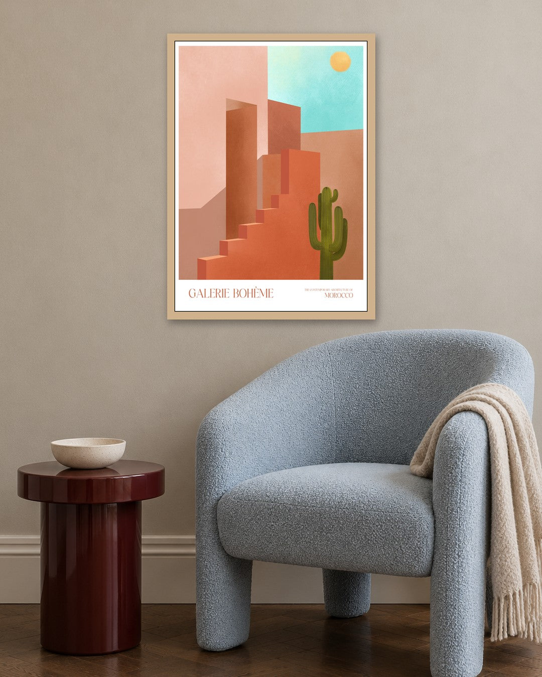 SENT Studio - Terracotta Stairway - oak frame in a room