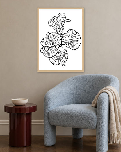 SENT Studio - Blooming Flowers Poster No. 8 - oak frame in a room