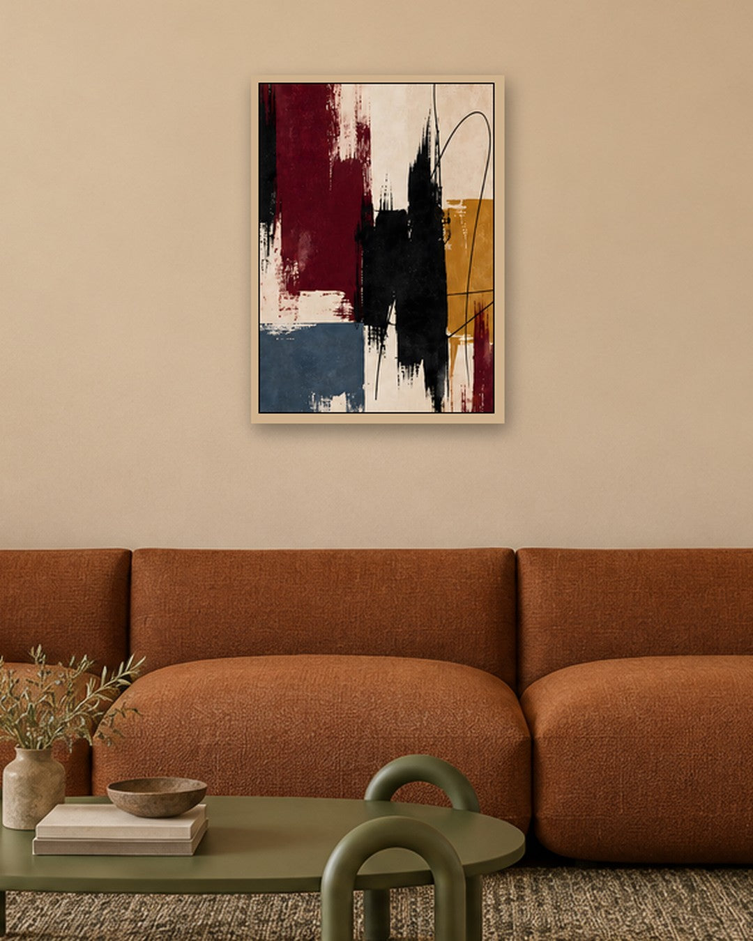 Hilary Ward - Ink and Ochre - oak frame in a room