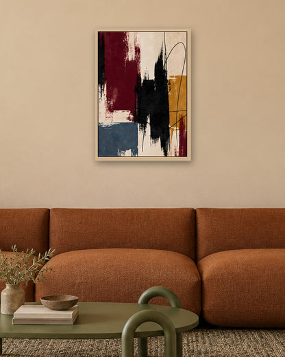 Hilary Ward - Ink and Ochre - oak frame in a room
