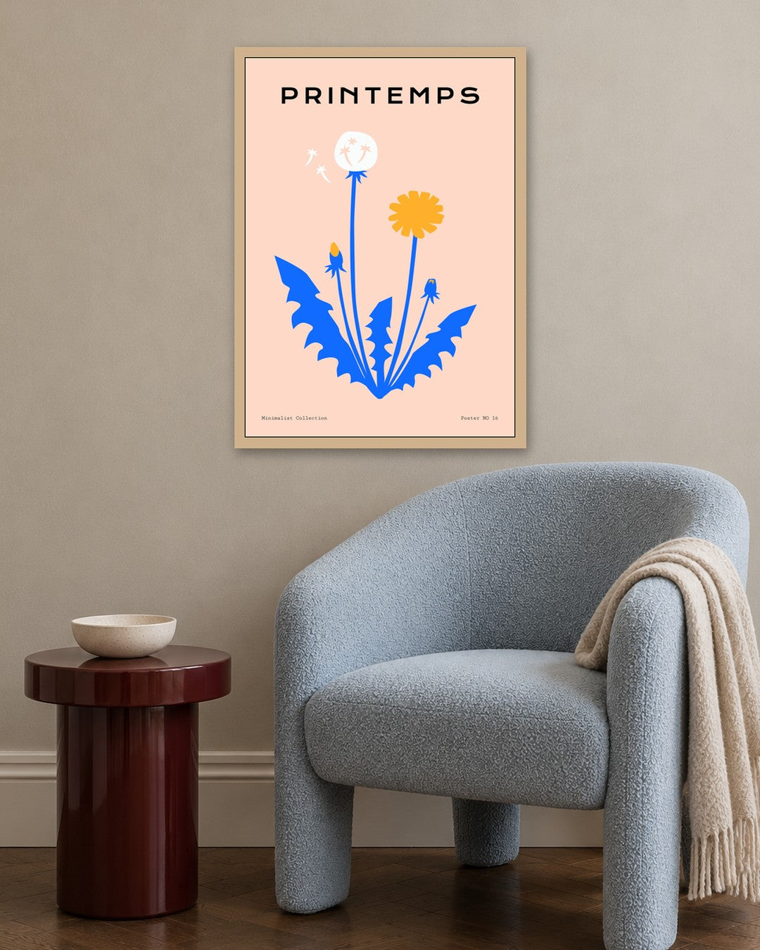 SENT Studio - Abstract Poster No. 16 - oak frame in a room