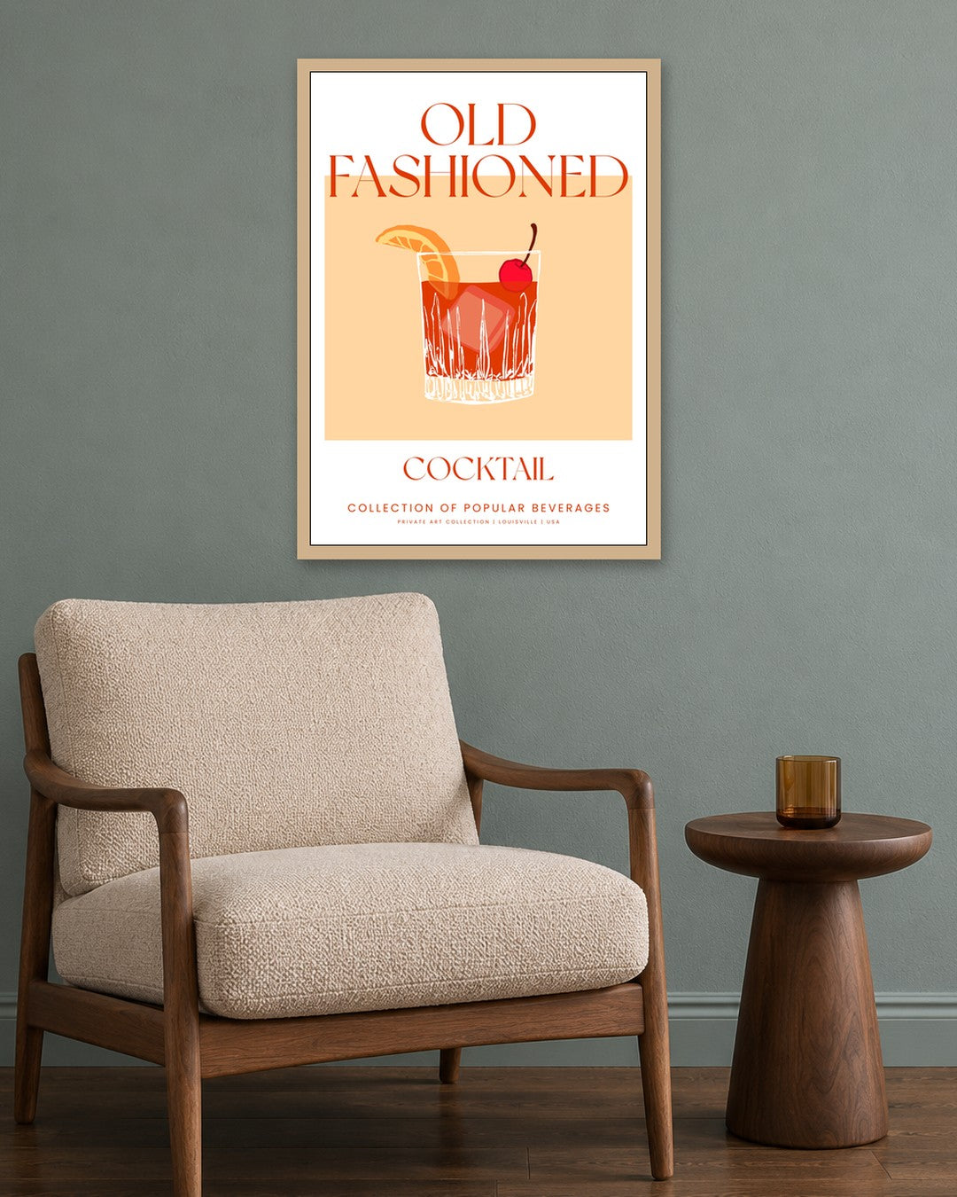 SENT Studio - Cocktail Poster No. 17 - oak frame in a room