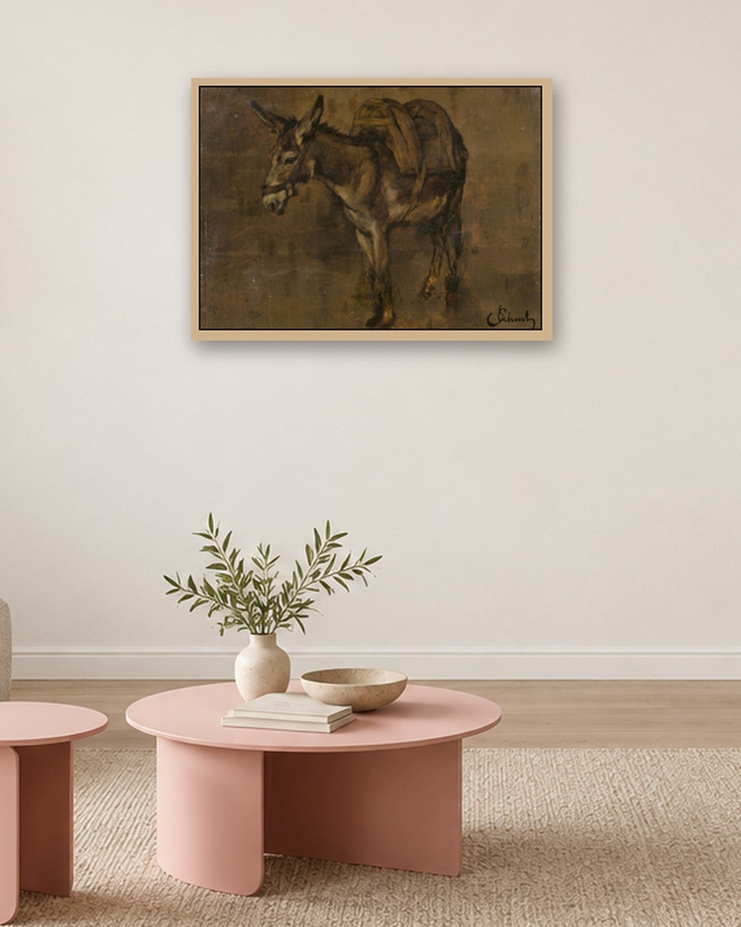 Carl Schuch - Donkey - oak frame in a room