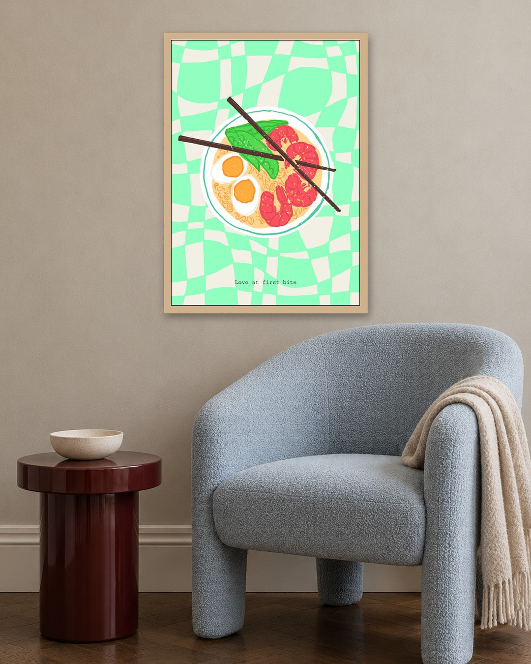 SENT Studio - Cravings Poster No. 23 - oak frame in a room