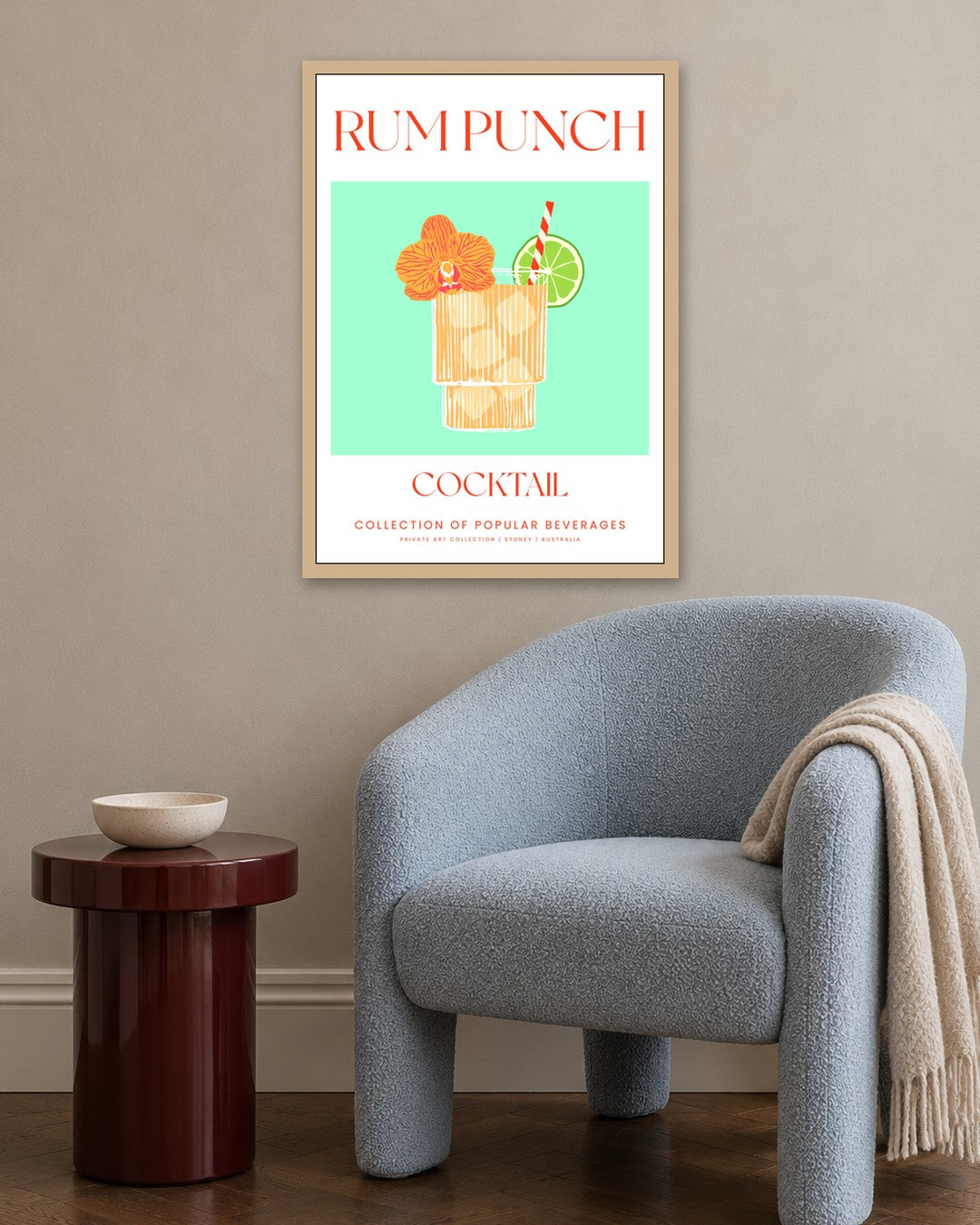 SENT Studio - Cocktail Poster No. 37 - oak frame in a room