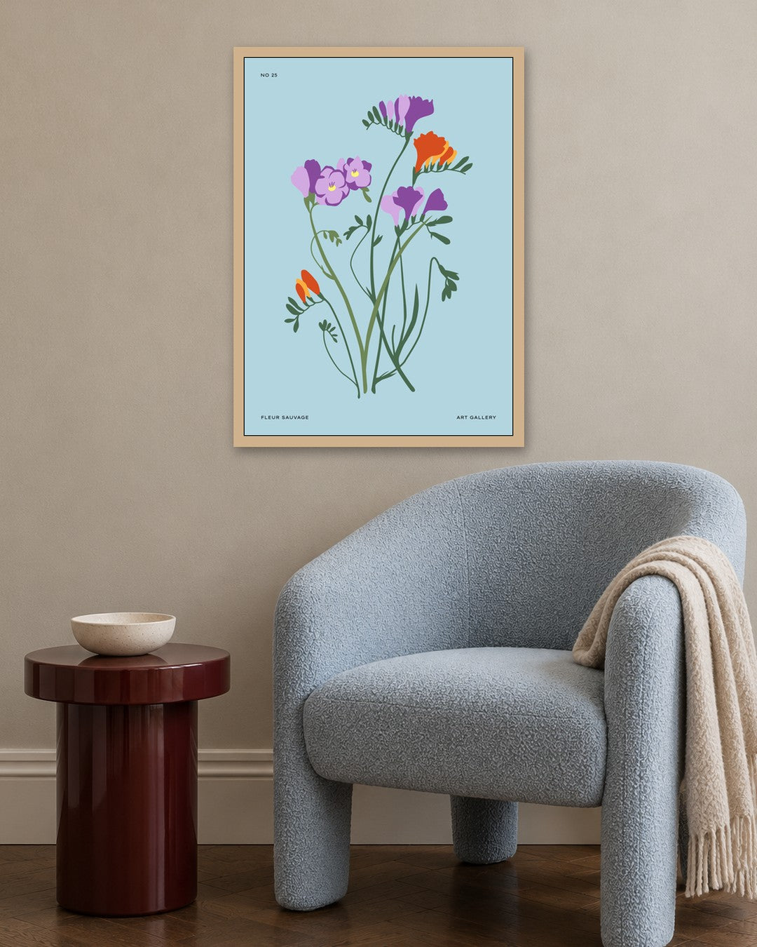 SENT Studio - Botanical Poster No. 43 - oak frame in a room
