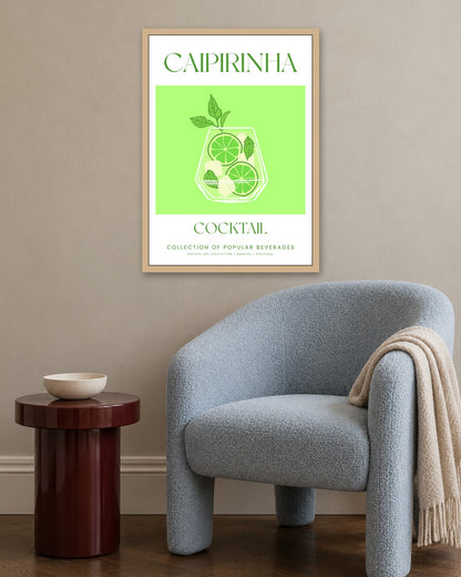 SENT Studio - Cocktail Poster No. 19 - oak frame in a room