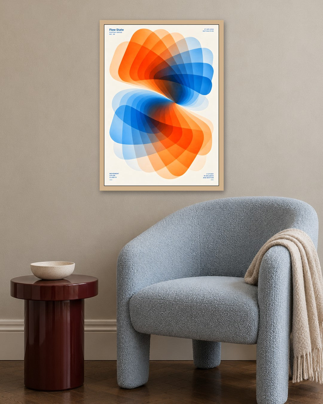 Felicity Hastings - Flow State - oak frame in a room