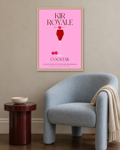 SENT Studio - Cocktail Poster No. 30 - oak frame in a room