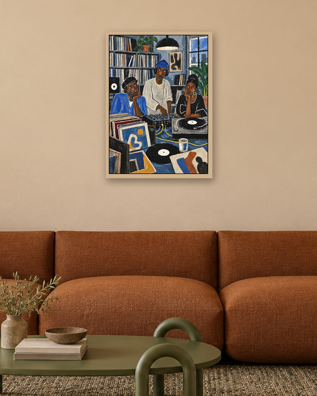 John Smart - Vinyl Club - oak frame in a room