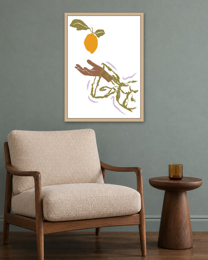 SENT Studio - Blooming Flowers Poster No. 51 - oak frame in a room