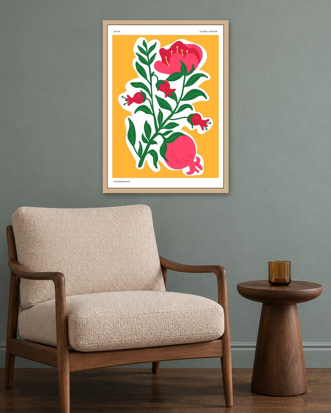 SENT Studio - Aesthetic Poster No. 9 - oak frame in a room
