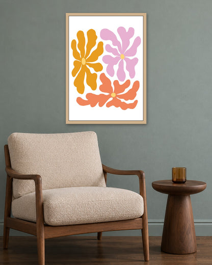 SENT Studio - Blooming Flowers Poster No. 45 - oak frame in a room