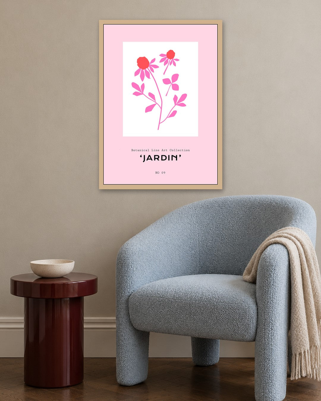 SENT Studio - Abstract Poster No. 69 - oak frame in a room
