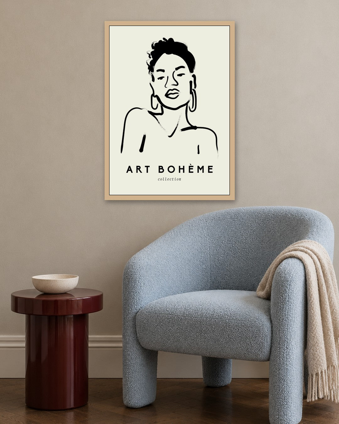 SENT Studio - Bohemian Poster No. 95 - oak frame in a room
