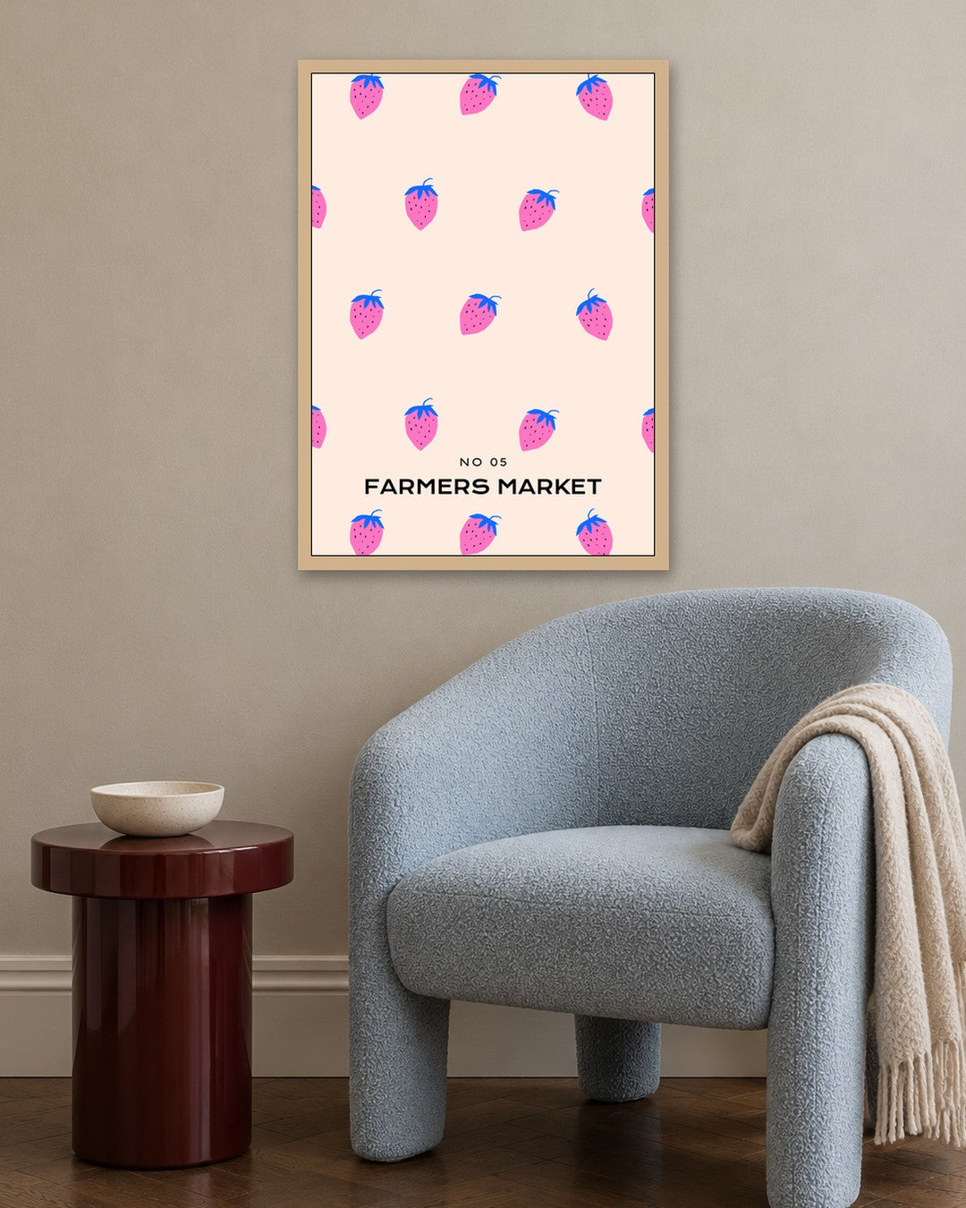 SENT Studio - Abstract Poster No. 5 - oak frame in a room