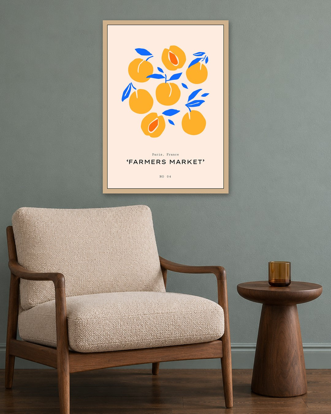 SENT Studio - Abstract Poster No. 13 - oak frame in a room
