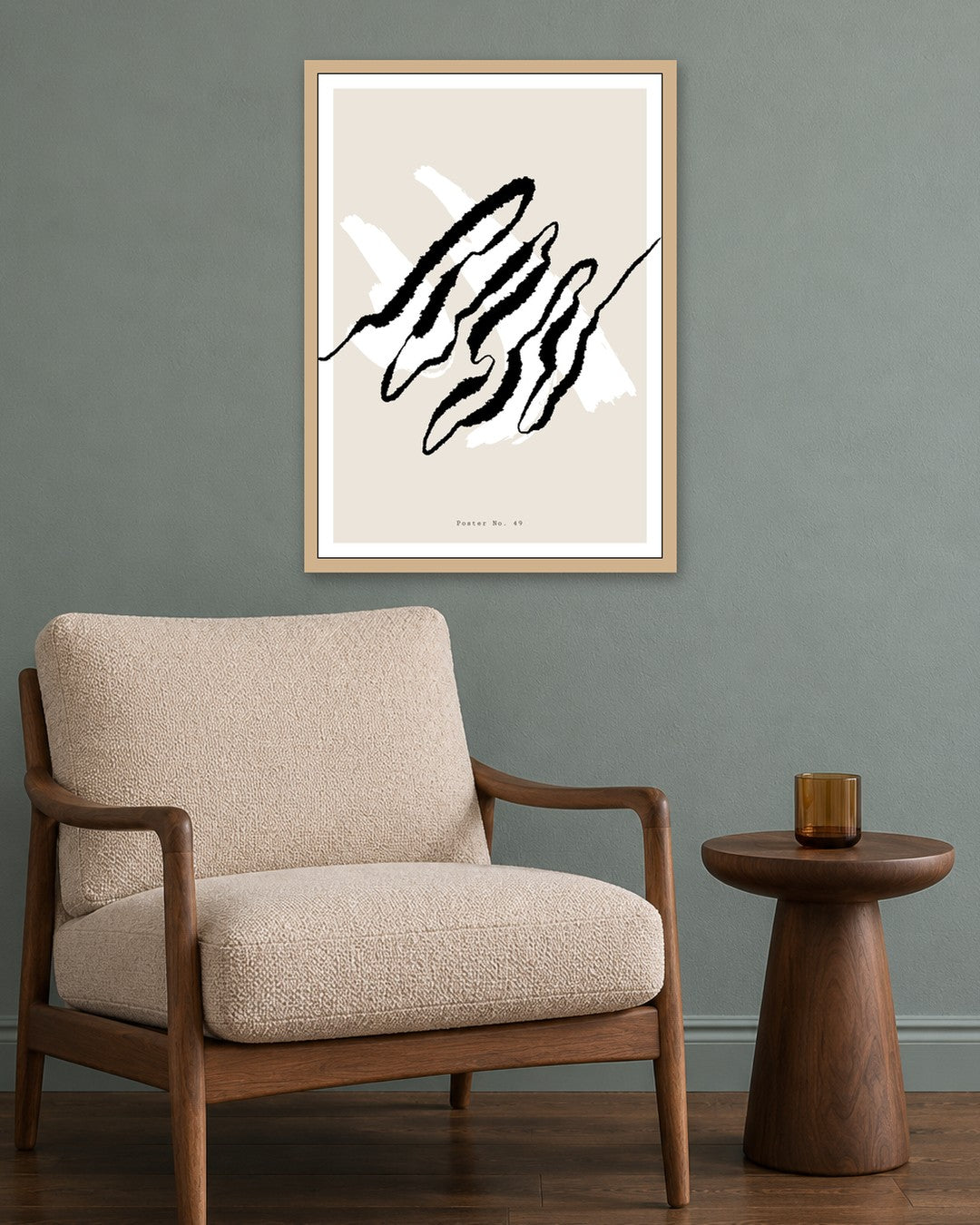 SENT Studio - Dancing Poster No. 49 - oak frame in a room
