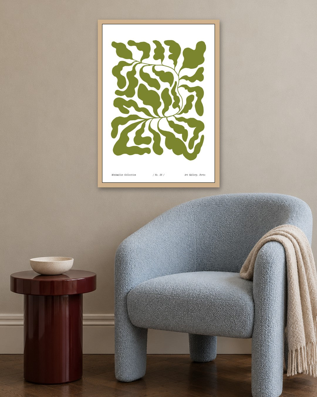 SENT Studio - Blooming Flowers Poster No. 26 - oak frame in a room