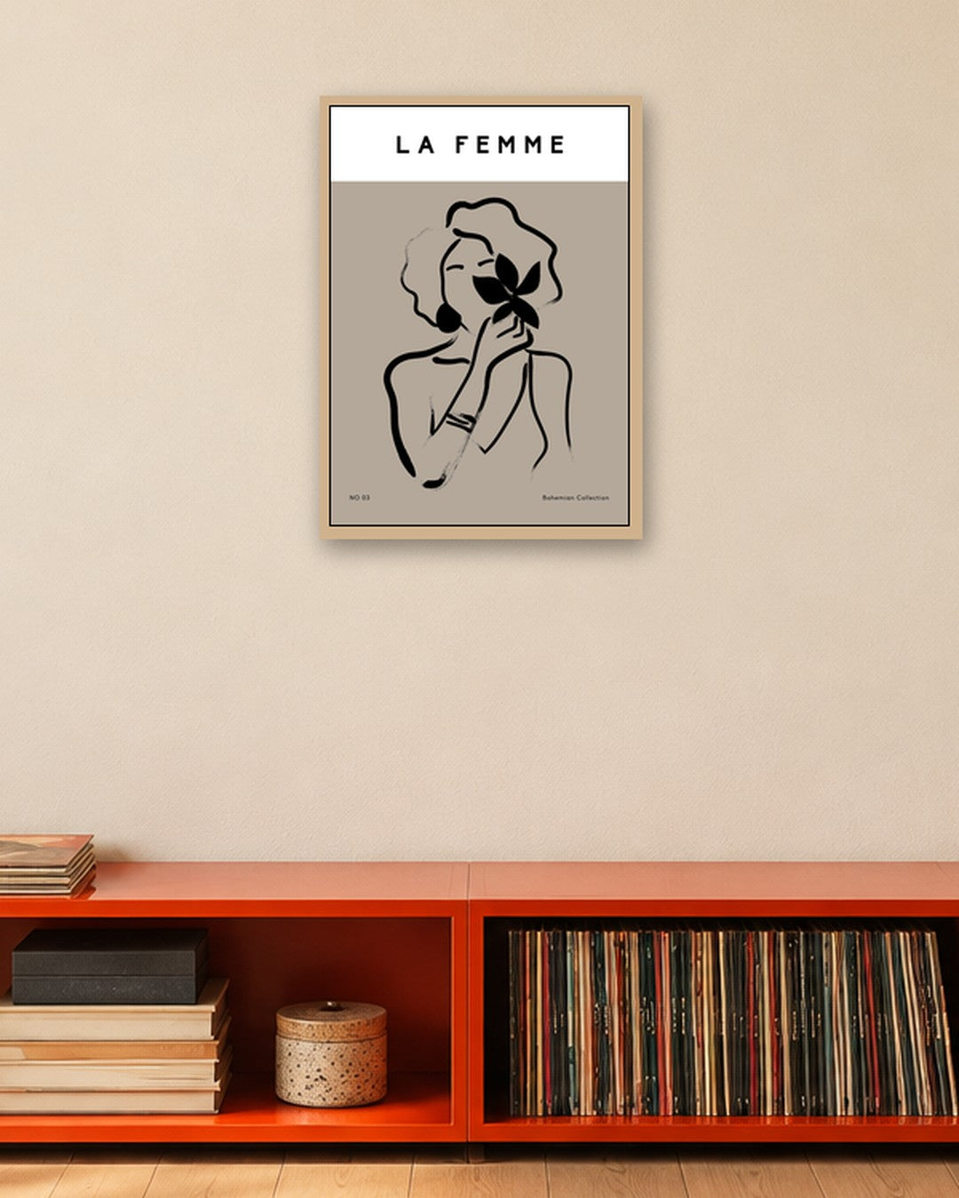 SENT Studio - Bohemian Poster No. 72 - oak frame in a room