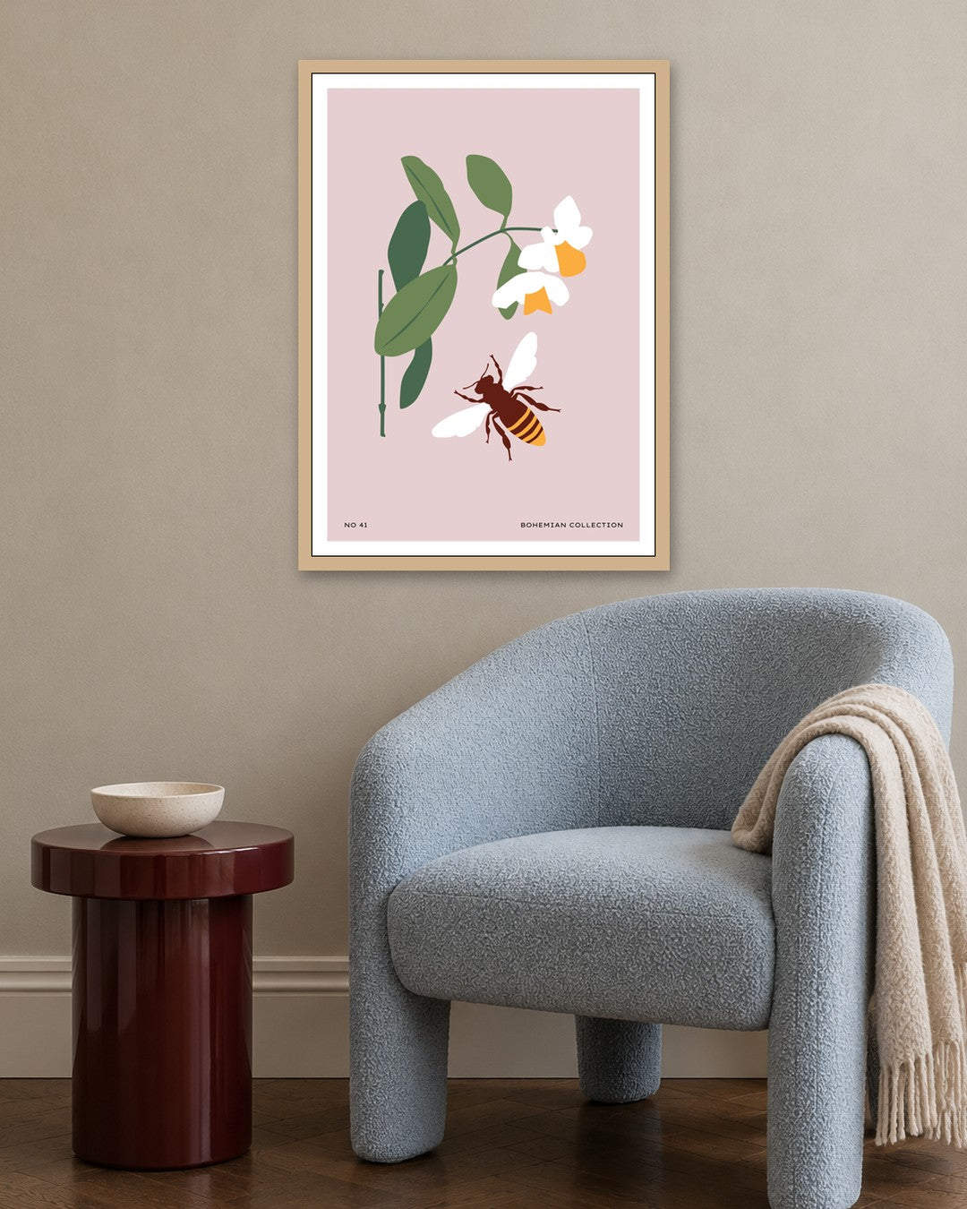 SENT Studio - Botanical Poster No. 38 - oak frame in a room