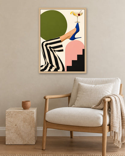Elise Rowan - Cocktail Hour - oak frame in a room