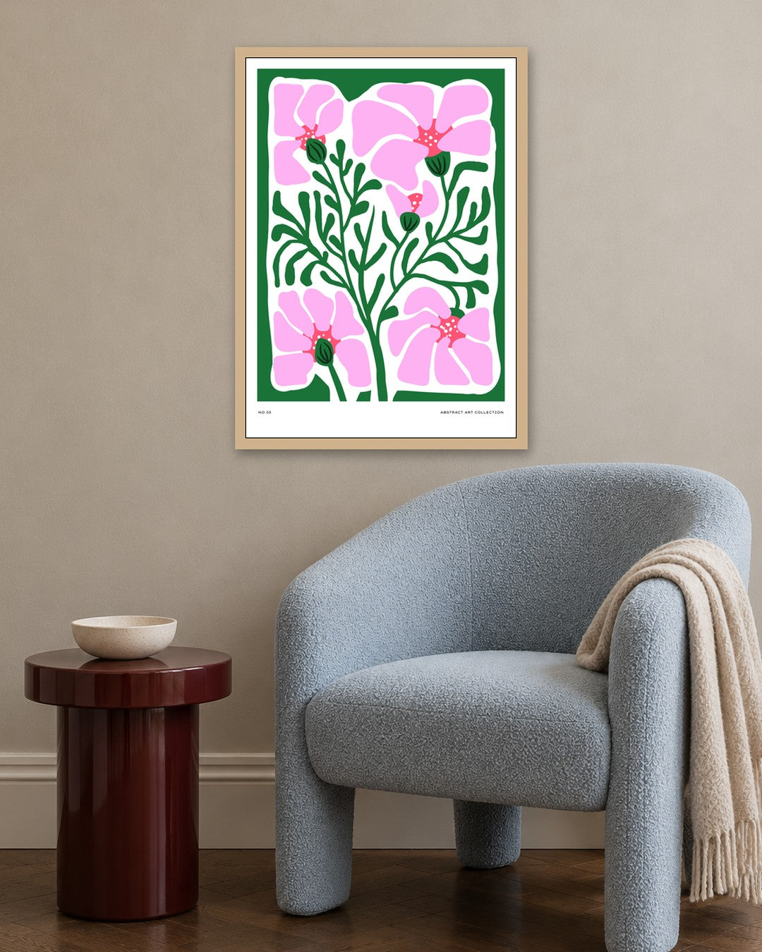 SENT Studio - Aesthetic Poster No. 3 - oak frame in a room