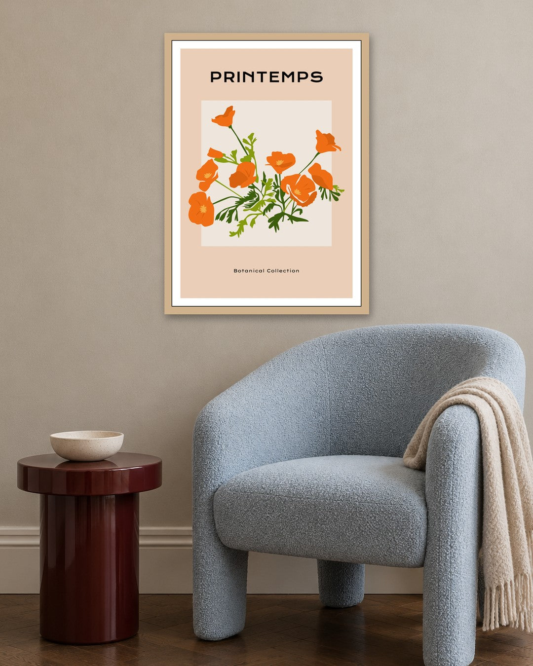SENT Studio - Botanical Poster No. 48 - oak frame in a room