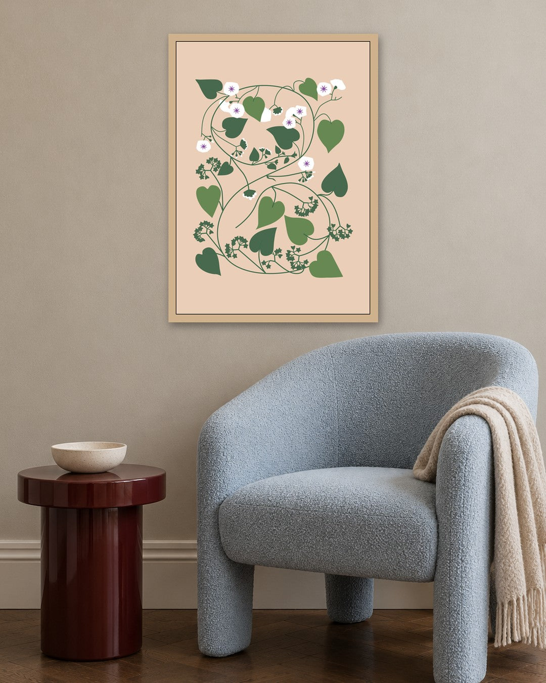 SENT Studio - Botanical Poster No. 28 - oak frame in a room