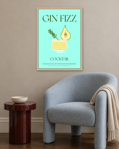 SENT Studio - Cocktail Poster No. 9 - oak frame in a room