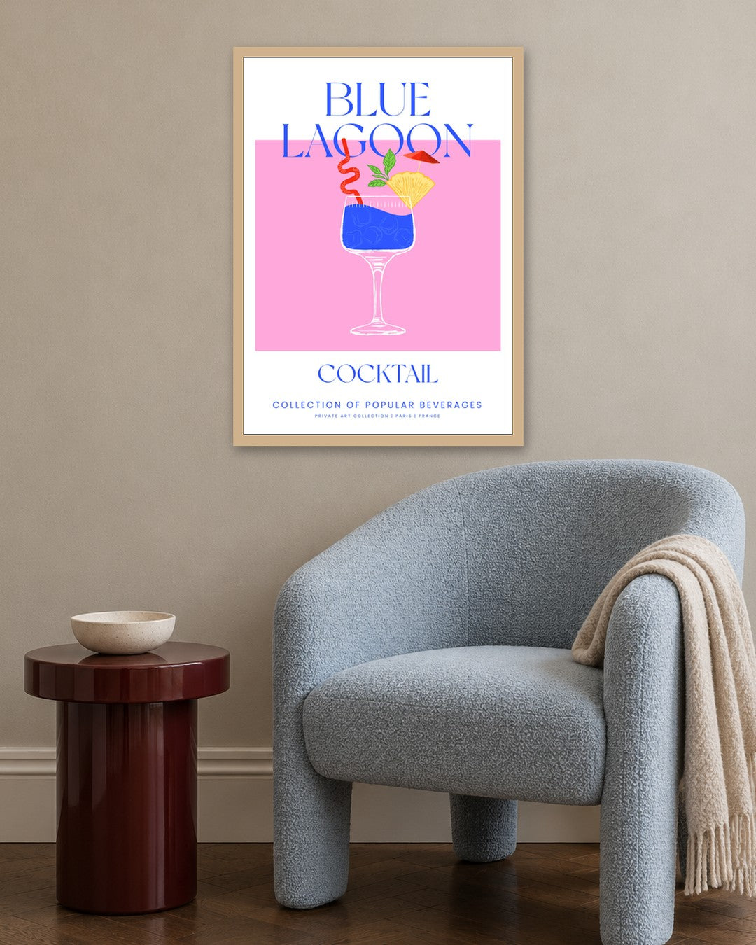 SENT Studio - Cocktail Poster No. 34 - oak frame in a room