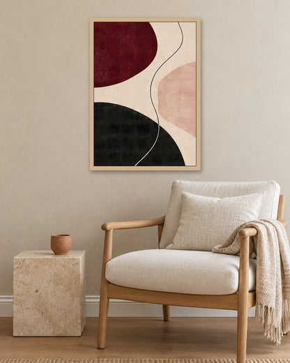 Hilary Ward - Stone Circles - oak frame in a room