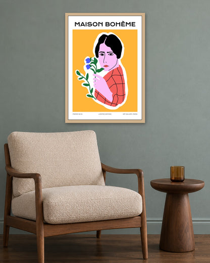 SENT Studio - Aesthetic Poster No. 1 - oak frame in a room