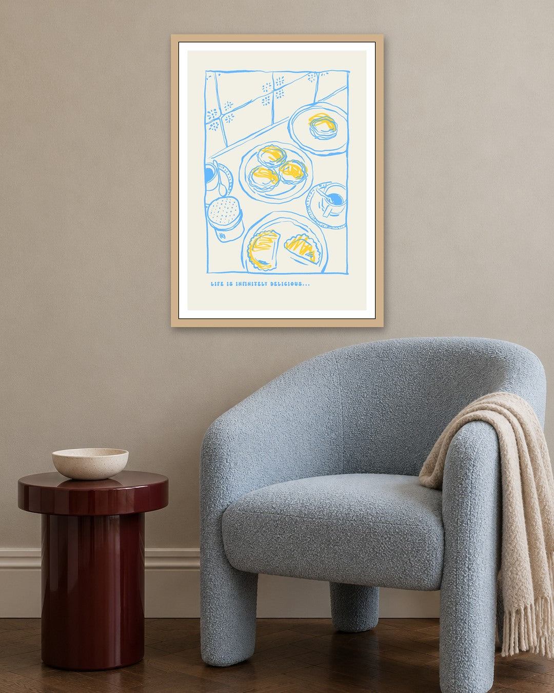 SENT Studio - Cravings Poster No. 45 - oak frame in a room